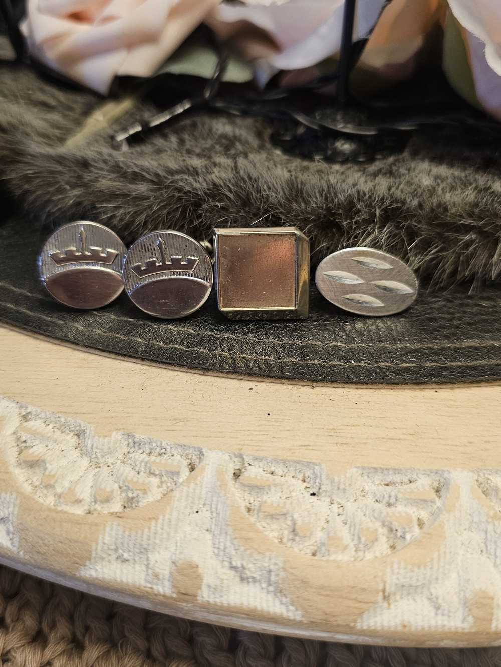 VINTAGE Silver Cufflinks Set - Silver Tone Anson And More